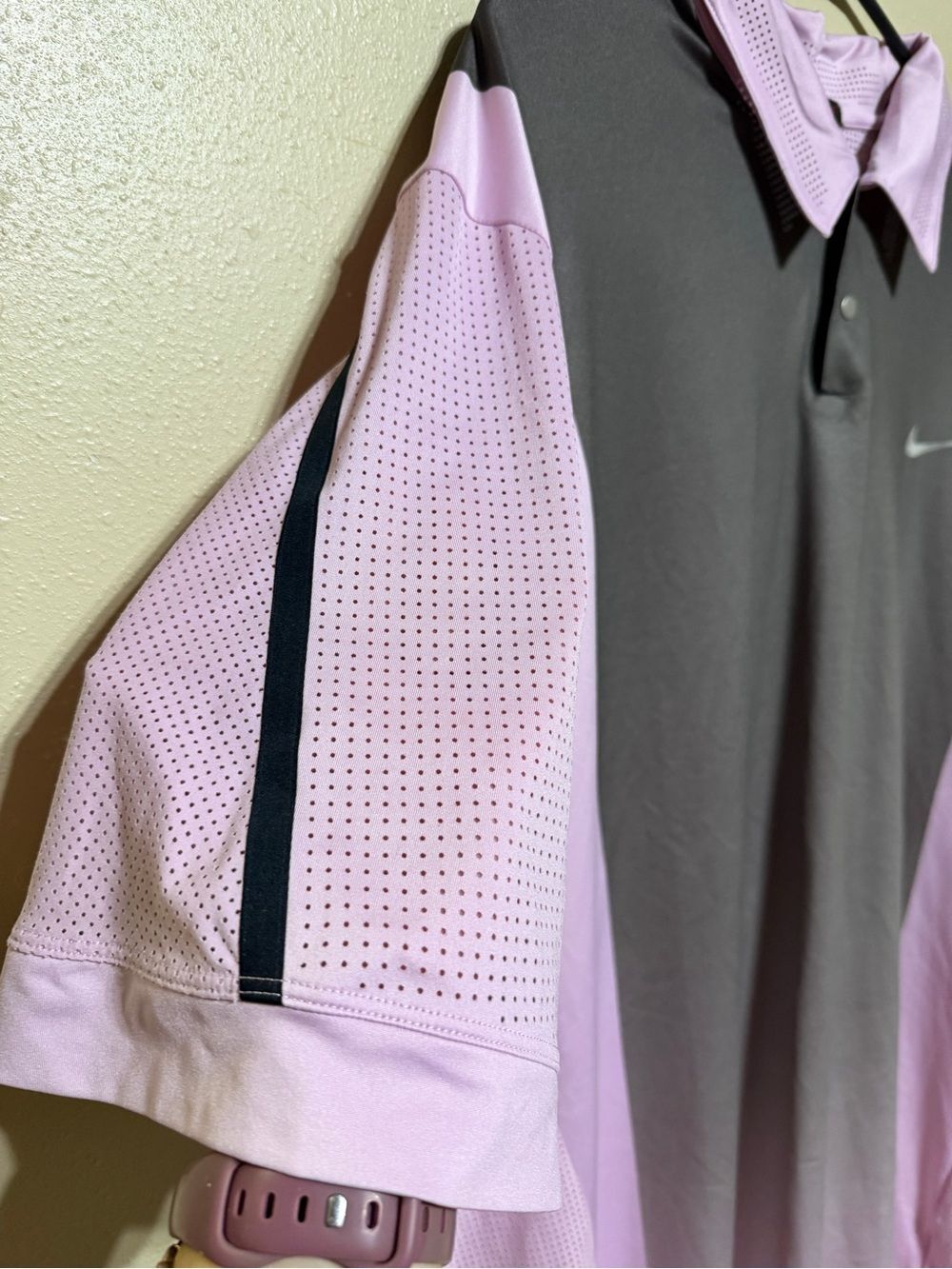 Nike Tiger Woods Collection Dri-FIT Golf Polo Pink Gray Men’s XL - Picture 4 of 6